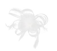 BELOWSYALER Elegante fermaglio per capelli a forma di fiore piumato in rete per matrimoni e feste, accessorio da sposa vintage