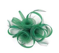 BELOWSYALER Elegante fermaglio per capelli a forma di fiore piumato in rete per matrimoni e feste, accessorio da sposa vintage