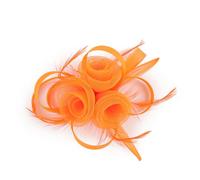 BELOWSYALER Elegante fermaglio per capelli a forma di fiore piumato in rete per matrimoni e feste, accessorio da sposa vintage