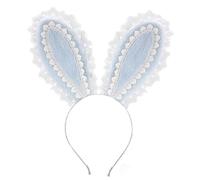 BELOWSYALER Fermaglio per capelli con volant in pizzo per donne, cosplay, feste, conigli, orecchie, cerchietto per costume per fotografia, ornamento per capelli