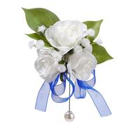 BELOWSYALER Mazzi di fiori in seta stile vintage eleganti perle braccialetto corsage da polso per damigelle d'onore testimoni dello sposo