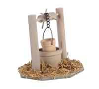 BELOWSYALER Modello pozzo in miniatura con secchio d'acqua per case delle bambole decorazioni da giardino scultura rurale artigianale per gli appassionati di case delle bambole