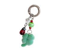 BELOWSYALER Morbido ciondolo a forma di quadrifoglio, in lega floccata, accessorio elegante per borsa, perfetto per chiavi del telefono o zaino, decorazione colorata per zaino