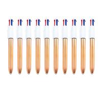 BELOWSYALER Penne retrattili a 4 colori, 10 pezzi, lisce e multicolore, per una scrittura efficiente in classe e al lavoro, penna a sfera retrattile