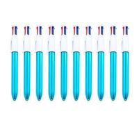 BELOWSYALER Penne retrattili a 4 colori, 10 pezzi, lisce e multicolore, per una scrittura efficiente in classe e al lavoro, penna a sfera retrattile