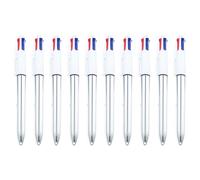 BELOWSYALER Penne retrattili a 4 colori, 10 pezzi, lisce e multicolore, per una scrittura efficiente in classe e al lavoro, penna a sfera retrattile