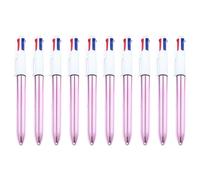 BELOWSYALER Penne retrattili a 4 colori, 10 pezzi, lisce e multicolore, per una scrittura efficiente in classe e al lavoro, penna a sfera retrattile