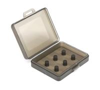 BELOWSYALER Piccolo contenitore per auricolari, trasparente e resistente, supporto per auricolari per viaggi quotidiani, in memory foam