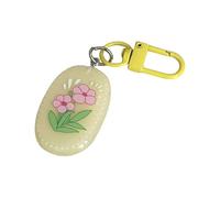 BELOWSYALER Portachiavi in resina con fiore colorato alla moda ciondolo robusto artigianato unisex migliore amico partner occasioni speciali portachiavi ovale in resina robusto accessorio alla moda