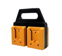 BELOWSYALER Rack di stoccaggio della batteria 4 slot supporto a doppia faccia con maniglia per il trasporto e fori di montaggio a parete per utensili elettrici batteria officina stoccaggio setup