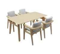 BELOWSYALER Set di 5 case delle bambole in miniatura con tavolo da pranzo e sedie per realistici in scala 1/12, decorazione per giochi di ruolo