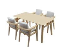BELOWSYALER Set di 5 case delle bambole in miniatura con tavolo da pranzo e sedie per realistici in scala 1/12, decorazione per giochi di ruolo
