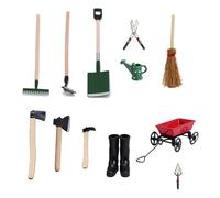 BELOWSYALER Set di attrezzi da giardino in miniatura, 12 pezzi, per case delle bambole, decorazione e progetti artigianali con dettagli realistici