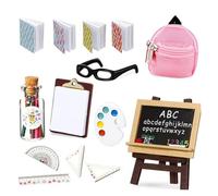 BELOWSYALER Set di forniture scolastiche per case delle bambole in miniatura per case delle bambole Accessori per bambini Natale e esposizione creativa