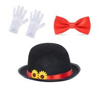 BELOWSYALER Set di occhiali da mago di Halloween, cappello a cilindro, papillon, per donne e uomini, feste di festa, spettacoli magici, accessori per feste