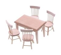 BELOWSYALER Set di tavolo e sedie in miniatura in legno per case delle bambole Creative Play e sala da pranzo accessorio per esposizione