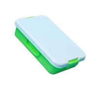 BELOWSYALER Set di vassoi per sabbia impilabili con adesivi coperchio contenitore sensoriale portatile per bambini archiviazione d'arte blu verde