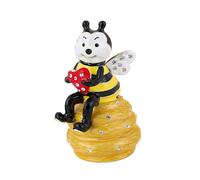 BELOWSYALER Squisita scatola portagioie smaltata a forma di api con lega e strass per collane, orecchini, anelli, contenitore per accessori tradizionali alla moda