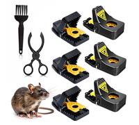 BELREZ Confezione da 6 trappole per topi, riutilizzabili, che uccidono istantaneamente con l'esca, sicure ed efficaci, per interni ed esterni, cattura roditori rapidi