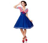 Belsira Swing-Kleid im Marinelook Abito Media Lunghezza Blu/Rosso/Bianco L