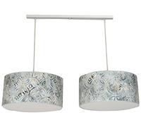 belssia Mosaico Batik Set di schermo Pendel Diffusore E27, 60 W, bianco/verde, 50 x 110