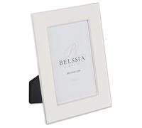 Belssia Portafoto Bianco con Bordi d'Argento 10x15