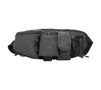 Belt Bag for Running, Adjustable Zippered Waist Pouch, 17.72x6.46 inches Fanny Pack, Water Bottle Holder for Workout Cycling Walking Travel, Camping, Jogging Gym, Black