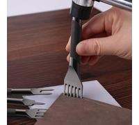 Belt Hole Puncher - Professional Leather Working Tool, 1/2/4/6 Prong Stitching Kit, DIY Lacing Punch, Diamond Chisel Set, Crafting Accessory, High Strength Manual Sewing Gear
