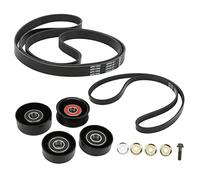 Belt Idler Pulley Kit FYE337042, Low Noise Replacement for VT VX VU VY V8 LS1 LS2 GEN3 57. 60L., Heavy Duty Tensioner Drive Belt Kit with Rubber and,
