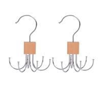 Belt Organizer, Rotating Storage Rack, 360° Swivel Metal Hook, Space-Saving Hanger Design, 2PCS Black, for Bedroom, Dorm, Closet, Apartment, Hat, Scarf, Bra, Vest Storage