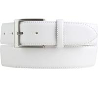 BELTINGER Cintura in denim di alta qualità in pelle bovina pieno fiore 4,0 cm | Cintura in pelle curva da uomo 40 mm | Cintura in denim con fibbia in acciaio inox made in Italy | Bianco 115 cm