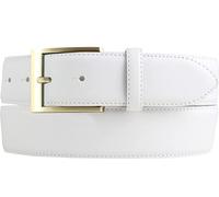 BELTINGER Cintura in denim di alta qualità in pelle bovina pieno fiore con fibbia dorata 4,0 cm | Cintura in pelle curva da uomo 40mm | Cintura in jeans made in Italy | Bianco 105cm