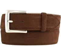 BELTINGER Cintura in pelle scamosciata con fibbia in argento vecchio 4 cm | Cintura in pelle scamosciata 40mm | Cintura in pelle scamosciata argento vecchio 4cm | Tabac 95cm