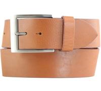 BELTINGER Cintura jeans in pelle bovina 5 cm | Cintura in pelle da uomo 50 mm | Ampia cintura da uomo in vera pelle, Tabac, Argento, 95 cm (Gesamtlänge 110 cm)