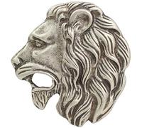 BELTINGER Fibbia da cintura testa di leone 4,0 cm | fibbia intercambiabile da cintura 40mm massiccia | abbigliamento LARP e medievale | argento antico