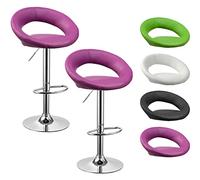 Beltom® 2 SGABELLI da Bar E Cucina con PENISOLA Regolabili in Altezza Sedia Girevole per PIZZERIE Pub RISTORANTI Hotel Soggiorno Ufficio - Modello Beauty - X2-Viola