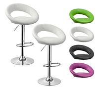 Beltom® 2 SGABELLI da Bar E Cucina con PENISOLA Regolabili in Altezza Sedia Girevole per PIZZERIE Pub RISTORANTI Hotel Soggiorno Ufficio - Modello Beauty - X2-Bianco