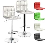 Beltom® 2 SGABELLI da Bar E Cucina con PENISOLA Regolabili in Altezza Sedia Girevole per PIZZERIE Pub RISTORANTI Hotel Soggiorno Ufficio - Modello Royal - X2-Argento
