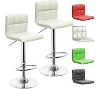 Beltom® 2 SGABELLI da Bar E Cucina con PENISOLA Regolabili in Altezza Sedia Girevole per PIZZERIE Pub RISTORANTI Hotel Soggiorno Ufficio - Modello Royal - X2-Bianco