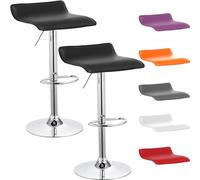 Beltom® 2 SGABELLI da Bar E Cucina con PENISOLA Regolabili in Altezza Sedia Girevole per PIZZERIE Pub RISTORANTI Hotel Soggiorno Ufficio - Modello Wave - X2-Nero