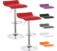 Beltom® 2 SGABELLI da Bar E Cucina con PENISOLA Regolabili in Altezza Sedia Girevole per PIZZERIE Pub RISTORANTI Hotel Soggiorno Ufficio - Modello Wave - X2-Rosso