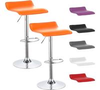 Beltom® 2 SGABELLI da Bar E Cucina con PENISOLA Regolabili in Altezza Sedia Girevole per PIZZERIE Pub RISTORANTI Hotel Soggiorno Ufficio - Modello Wave - X2-Arancione