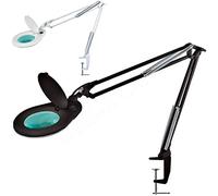 Beltom® Lente d'Ingrandimento Smart 5 DIOTTRIE con 56 LED A Luce Fredda E Morsetto - Lampada per Estetista ESTETICA Laboratorio E LAVORI di PRECISIONE - Ingrandimento 5X - Nero