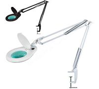 Beltom® Lente d'Ingrandimento Smart 5 DIOTTRIE con 56 LED A Luce Fredda E Morsetto - Lampada per Estetista ESTETICA Laboratorio E LAVORI di PRECISIONE - Ingrandimento 5X - Bianco