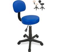 Beltom® Sgabello con Schienale Pedicure Manicure per Lettino Massaggio Sedia CASA Salotto Studio Estetista Tatuaggi Tattoo FIOSTERAPIA FISIOTERAPISTA - Blu
