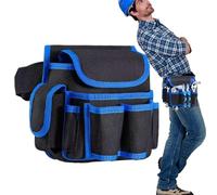 Belts for Men, Regolabile Heavy-Duty Oxford Belt, L-Capacity Storage Pouch, Reinforced Wear-Resistant Design, 1 Pack Black, For Carpentry Roofing Plumbing and Electrical Work