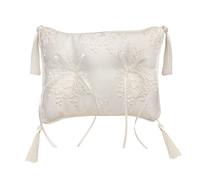 BELUAPI Cuscino per fedi nuziali, 20 x 15 cm, con perle di pizzo, coppia di anelli in raso, per fidanzamento, matrimonio, spiaggia, proposte, promemoria