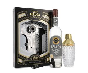 Beluga Gold Line Noble Vodka in Cuoio Set Regalo 40% vol. 0,70l