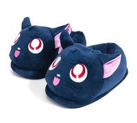 BelugaDesign Glopastel Cat Tofflor | Söta Anime Kawaii Blue Moon Ears Fuzzy Plysch Slip-On House Skor | One Size Vuxna Kvinnor Män