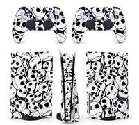 BelugaDesign PS5 Skulls Skin | Adesivo gotico per Halloween Christmas Nightmare Vinyl Cover Wrap Sticker Set Console Controller | Compatibile con Sony Playstation 5 (PS5 Standard, Bianco Nero)
